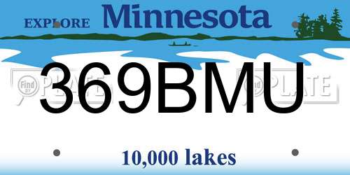 369BMU Minnesota License Plate
