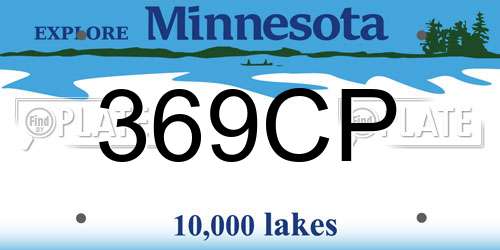 369CP Minnesota License Plate