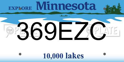 369EZC Minnesota License Plate