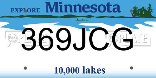 369JCG Minnesota License Plate