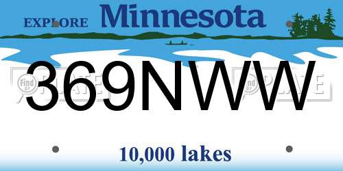 369NWW Minnesota License Plate