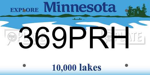369PRH Minnesota License Plate
