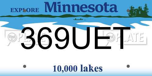 369UET Minnesota License Plate