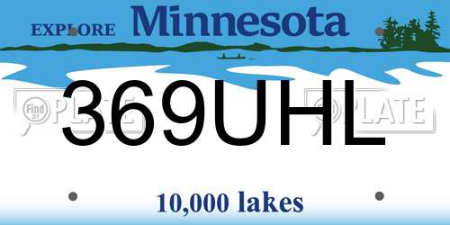 369UHL Minnesota License Plate