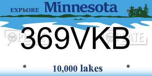 369VKB Minnesota License Plate