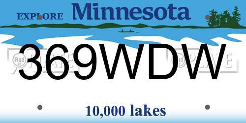 369WDW Minnesota License Plate