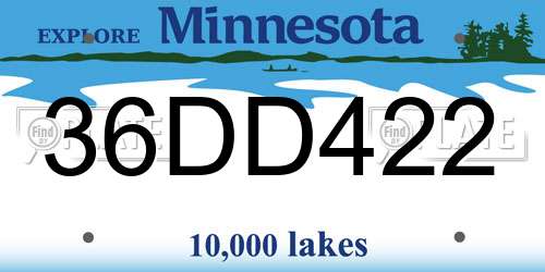 36DD422 Minnesota License Plate
