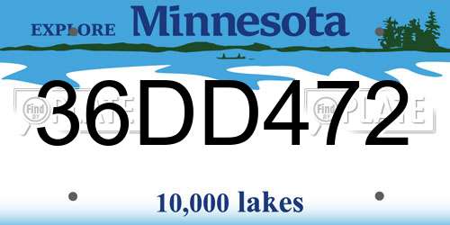 36DD472 Minnesota License Plate