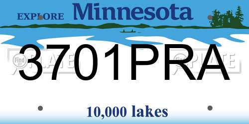 3701PRA Minnesota License Plate