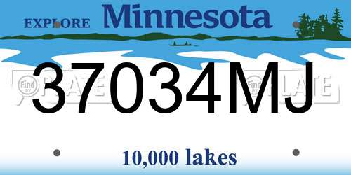 37034MJ Minnesota License Plate