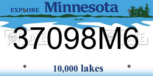 37098M6 Minnesota License Plate