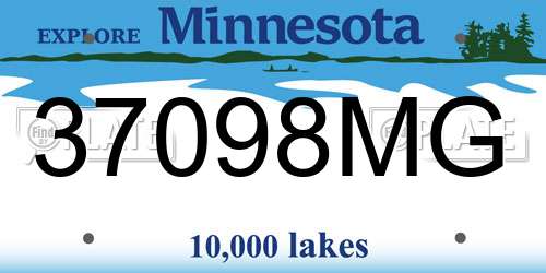 37098MG Minnesota License Plate