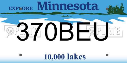 370BEU Minnesota License Plate