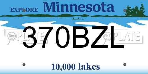 370BZL Minnesota License Plate