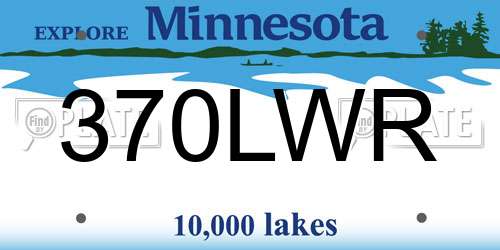 370LWR Minnesota License Plate