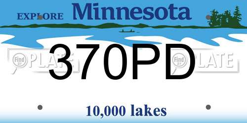 370PD Minnesota License Plate