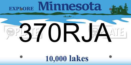 370RJA Minnesota License Plate