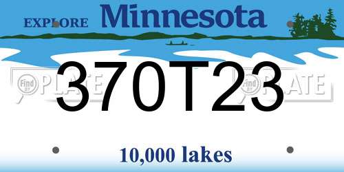 370T23 Minnesota License Plate