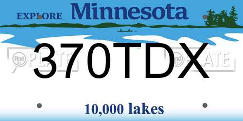 370TDX Minnesota License Plate