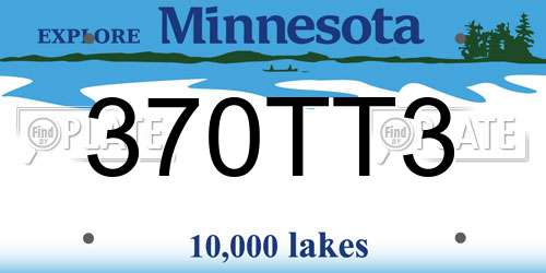 370TT3 Minnesota License Plate
