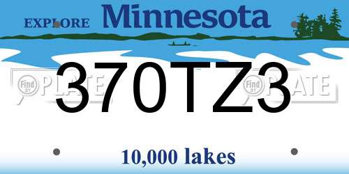 370TZ3 Minnesota License Plate