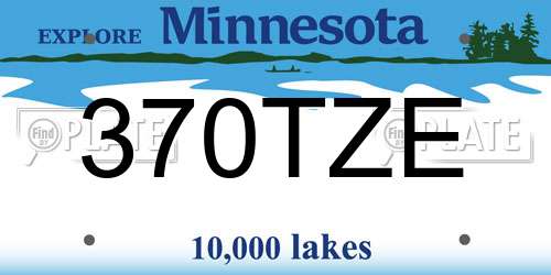 370TZE Minnesota License Plate