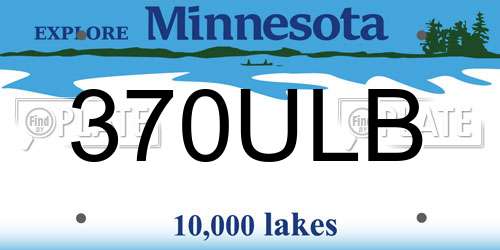 370ULB Minnesota License Plate