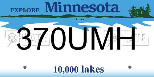 370UMH Minnesota License Plate