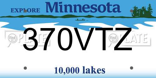 370VTZ Minnesota License Plate