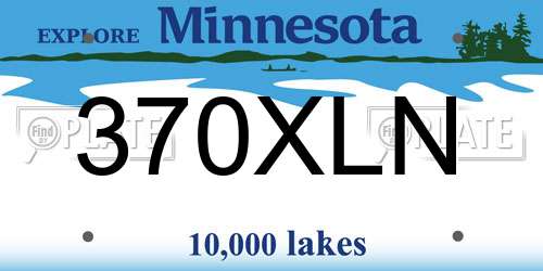 370XLN Minnesota License Plate
