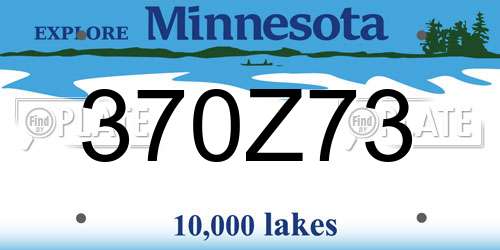 370Z73 Minnesota License Plate