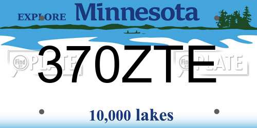 370ZTE Minnesota License Plate