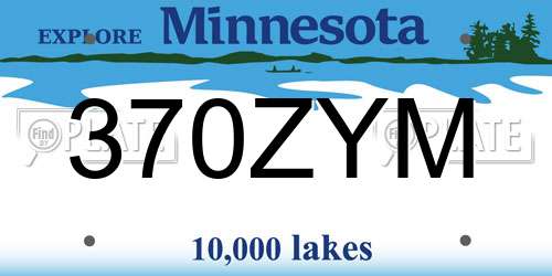 370ZYM Minnesota License Plate