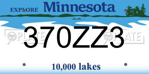 370ZZ3 Minnesota License Plate