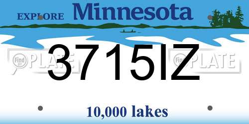 3715IZ Minnesota License Plate