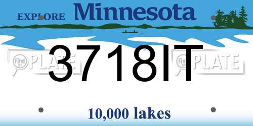 3718IT Minnesota License Plate