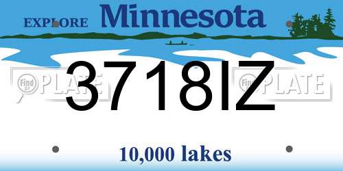 3718IZ Minnesota License Plate