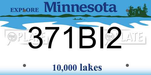 371BI2 Minnesota License Plate
