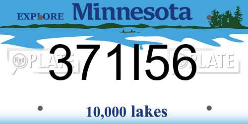 371I56 Minnesota License Plate