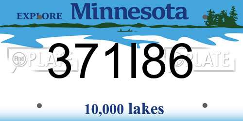 371I86 Minnesota License Plate