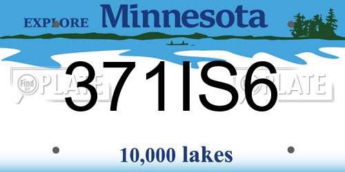 371IS6 Minnesota License Plate