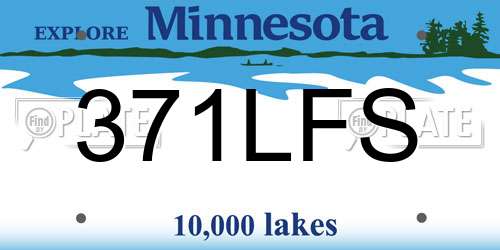 371LFS Minnesota License Plate