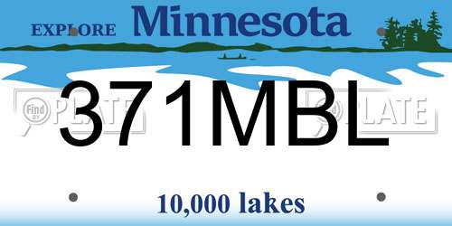 371MBL Minnesota License Plate