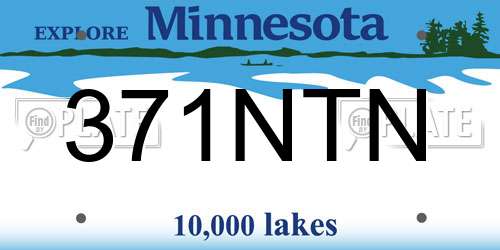 371NTN Minnesota License Plate