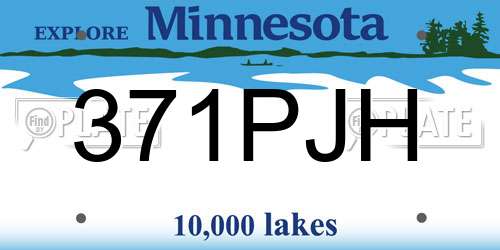371PJH Minnesota License Plate