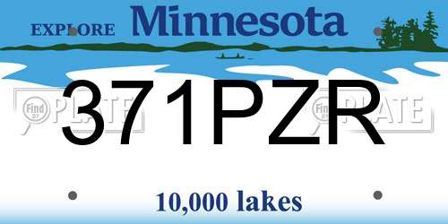 371PZR Minnesota License Plate