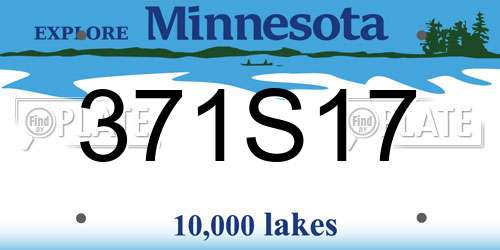 371S17 Minnesota License Plate