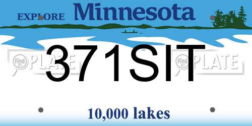 371SIT Minnesota License Plate
