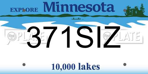 371SIZ Minnesota License Plate