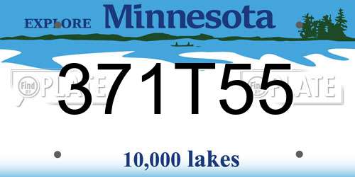 371T55 Minnesota License Plate